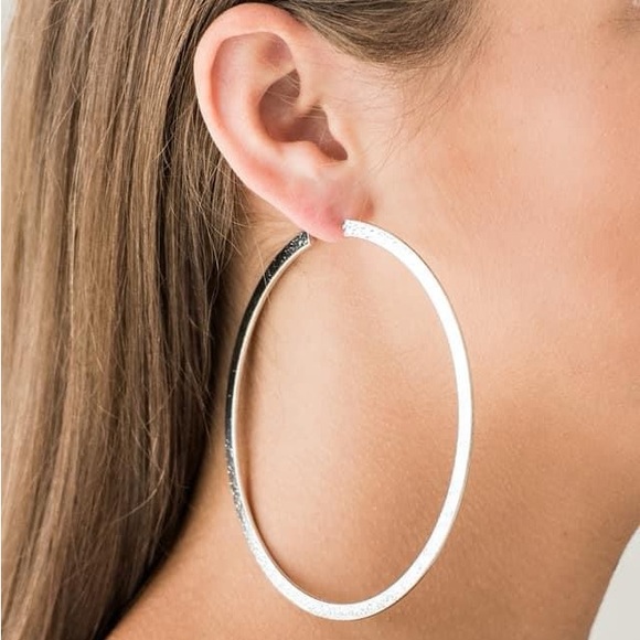 Large silver hoops - Picture 1 of 1